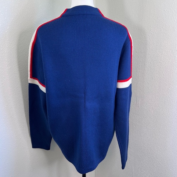 Vintage JCPenny Ski Apparel Blue Red/White Stripe Knit Sweater See Measure - Picture 3 of 5
